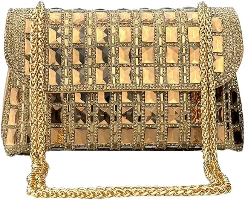 Women's Rhinestone Clutch Evening Bags Shoulder Crossbody Bag Handbag Sparkly Glitter Purse Dinner Party Prom Wedding