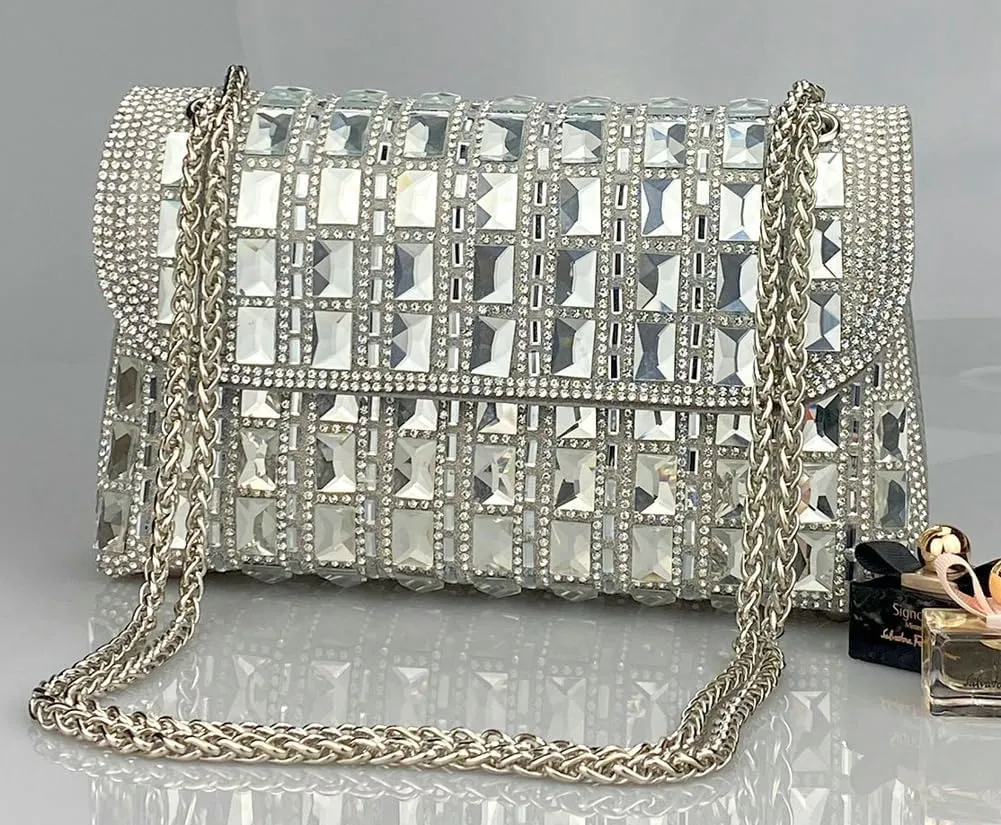 Women's Rhinestone Clutch Evening Bags Shoulder Crossbody Bag Handbag Sparkly Glitter Purse Dinner Party Prom Wedding