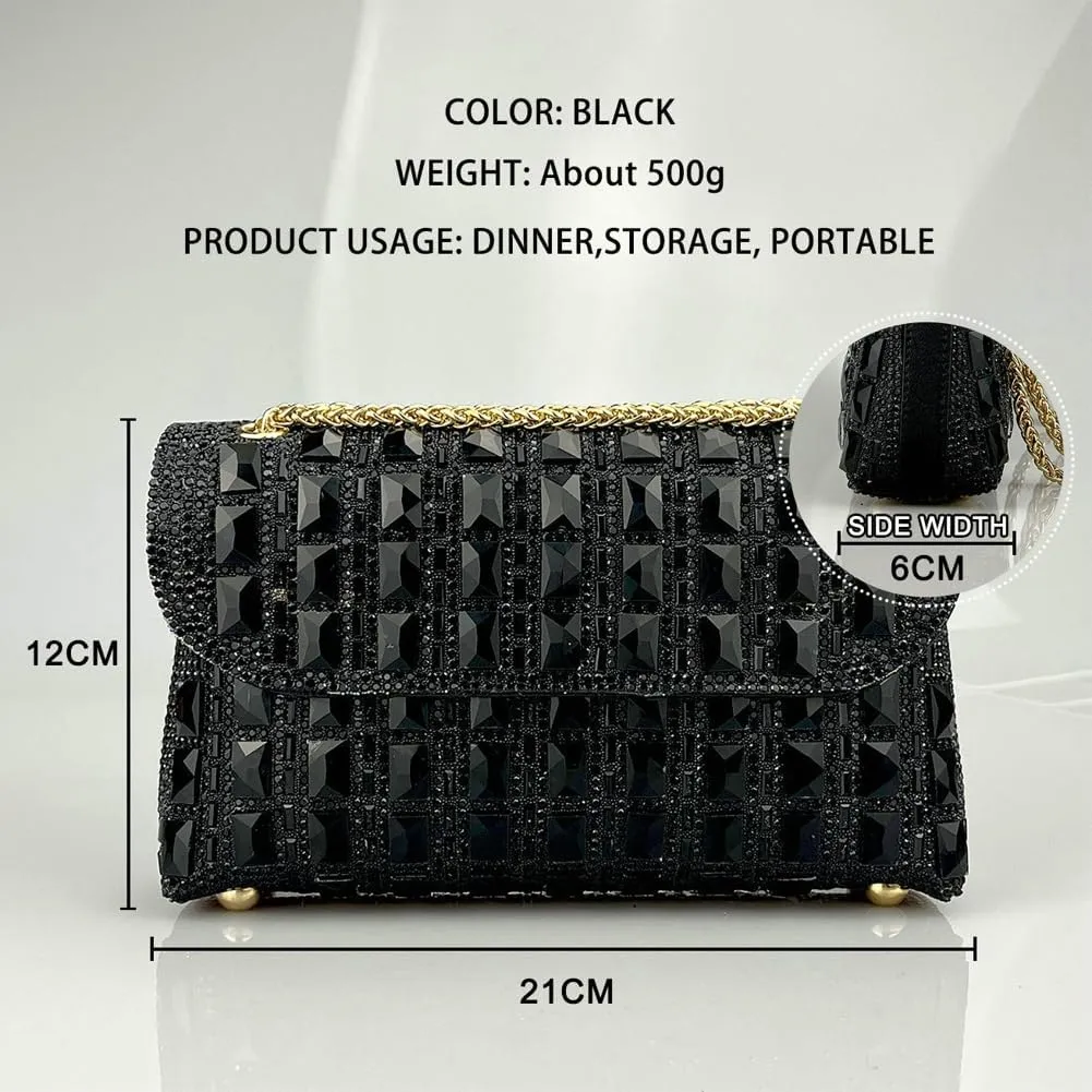Women's Rhinestone Clutch Evening Bags Shoulder Crossbody Bag Handbag Sparkly Glitter Purse Dinner Party Prom Wedding