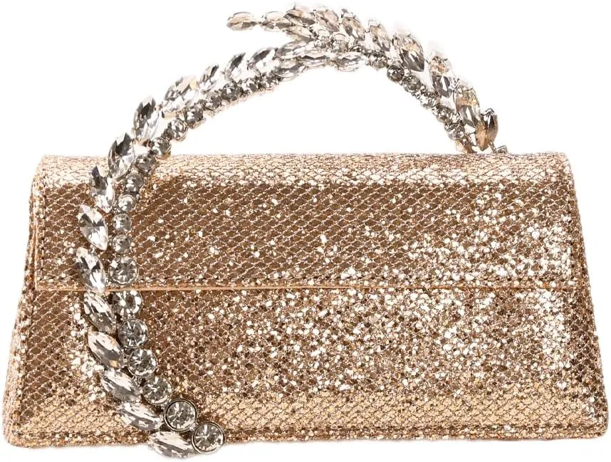 Women's Satin Evening Handbag Rhinestone Handle Clutch Purse Prom Bags Glitter Small Handbags for Party Wedding Prom