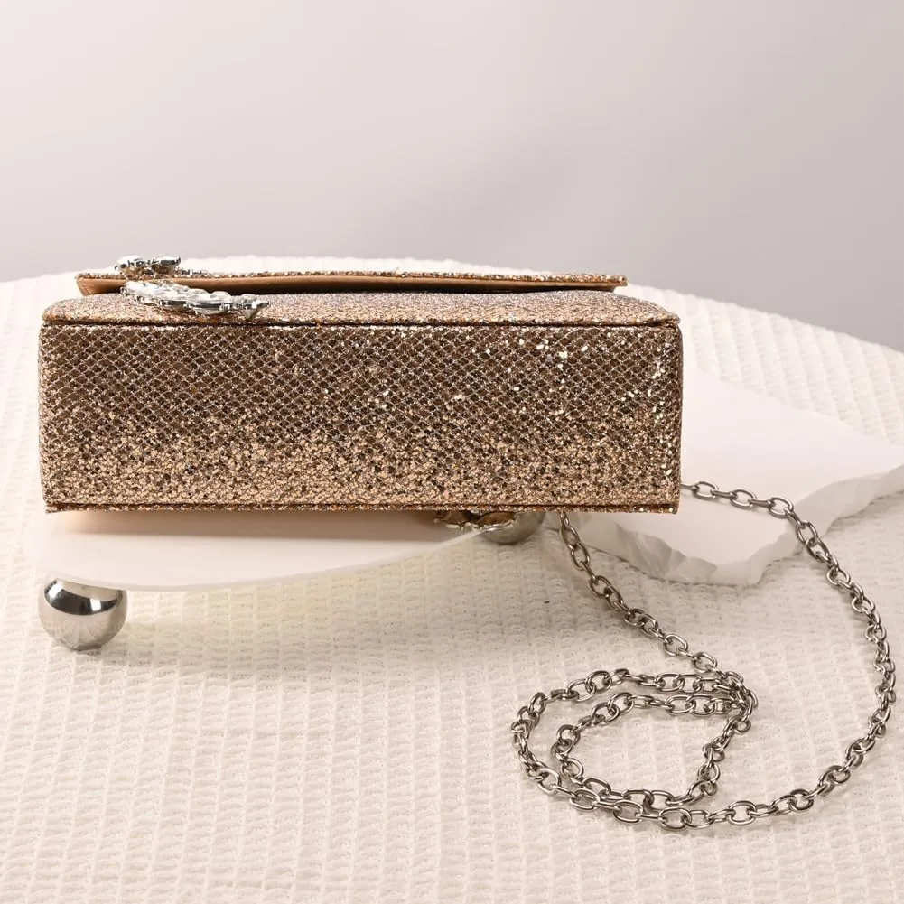 Women's Satin Evening Handbag Rhinestone Handle Clutch Purse Prom Bags Glitter Small Handbags for Party Wedding Prom