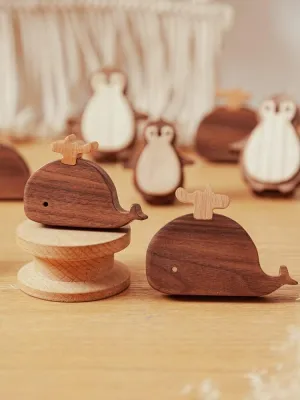 WONQEXZ Wall Hook,Child Baby Nursery Wood Wall Hook,Whale Coat Hooks,Wooden Hooks,Children Wall Mounted Hook,Set of 4