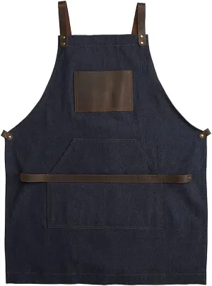 Work Apron in Non-Waxed Canvas with Cross Straps Adjustable