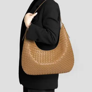 Woven Bag, Premium Leather with Adjustable Straps, Spacious & Organized. Versatile Crossbody, Shoulder Bag