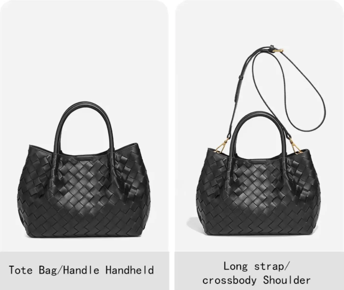 Woven Bag, Premium Leather with Adjustable Straps, Spacious & Organized. Versatile Crossbody, Shoulder Bag