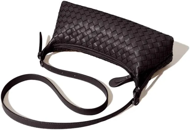 Woven Bag, Premium Leather with Adjustable Straps, Spacious & Organized. Versatile Crossbody, Shoulder Bag