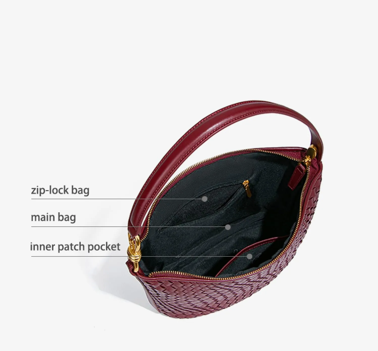Woven Bag, Premium Leather with Adjustable Straps, Spacious & Organized. Versatile Crossbody, Shoulder Bag