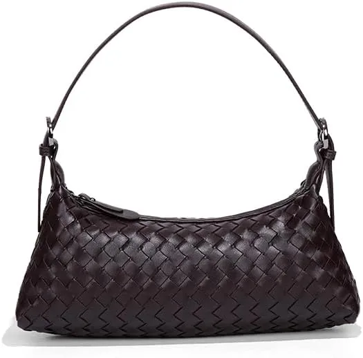 Woven Bag, Premium Leather with Adjustable Straps, Spacious & Organized. Versatile Crossbody, Shoulder Bag