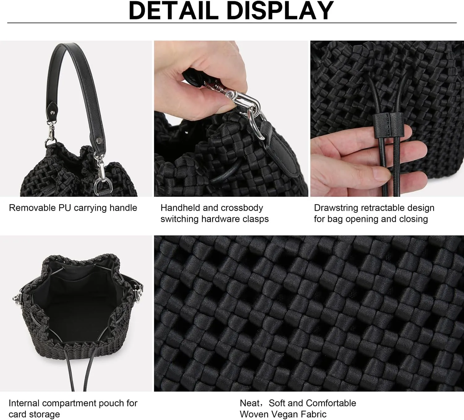 Woven tote Bags for Women with Adjustable Strap, Mini Crossbody Purse, Fahion Shoulder Bag for Traveling Workout