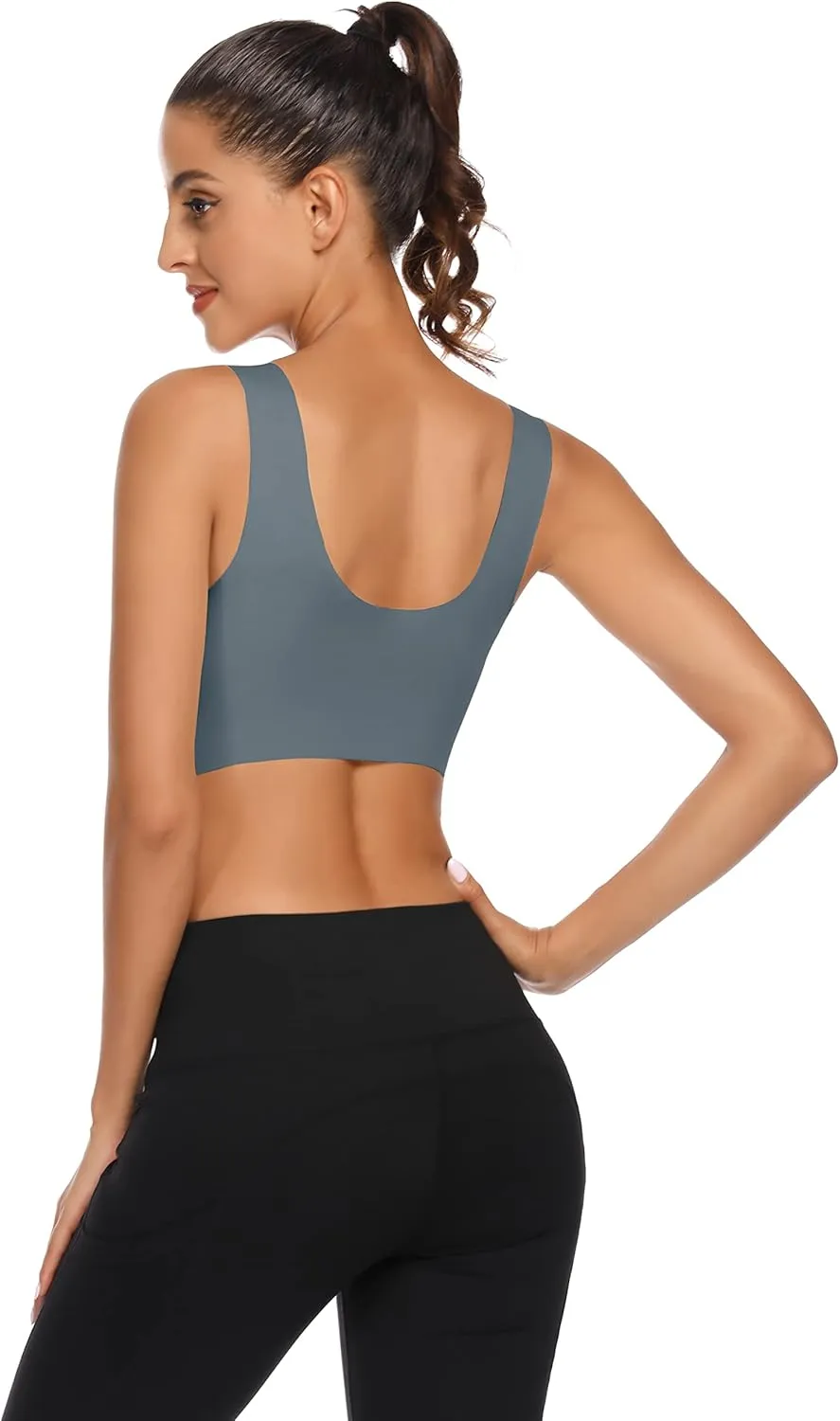 WOWENY Seamless Bras for Women Sleep Leisure Sports Yoga Bra Padded Wireless Thin Soft Comfy Pullover Tops Plus Size