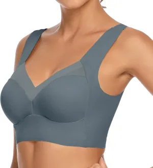 WOWENY Seamless Bras for Women Sleep Leisure Sports Yoga Bra Padded Wireless Thin Soft Comfy Pullover Tops Plus Size
