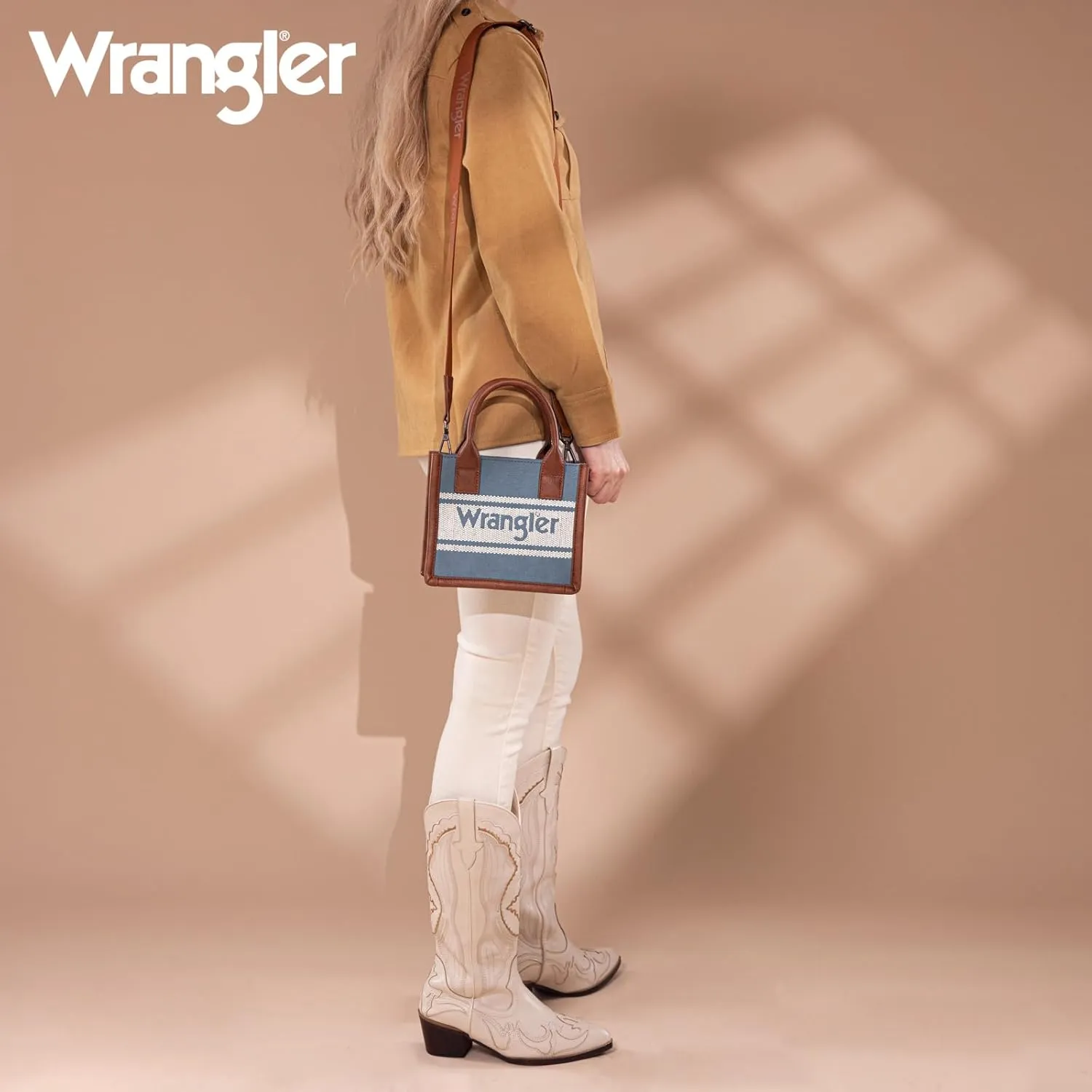 Wrangler Women's Mini Tote Bag Crossbody Handbag with Adjustable Strap Casual Purse for Daily Use