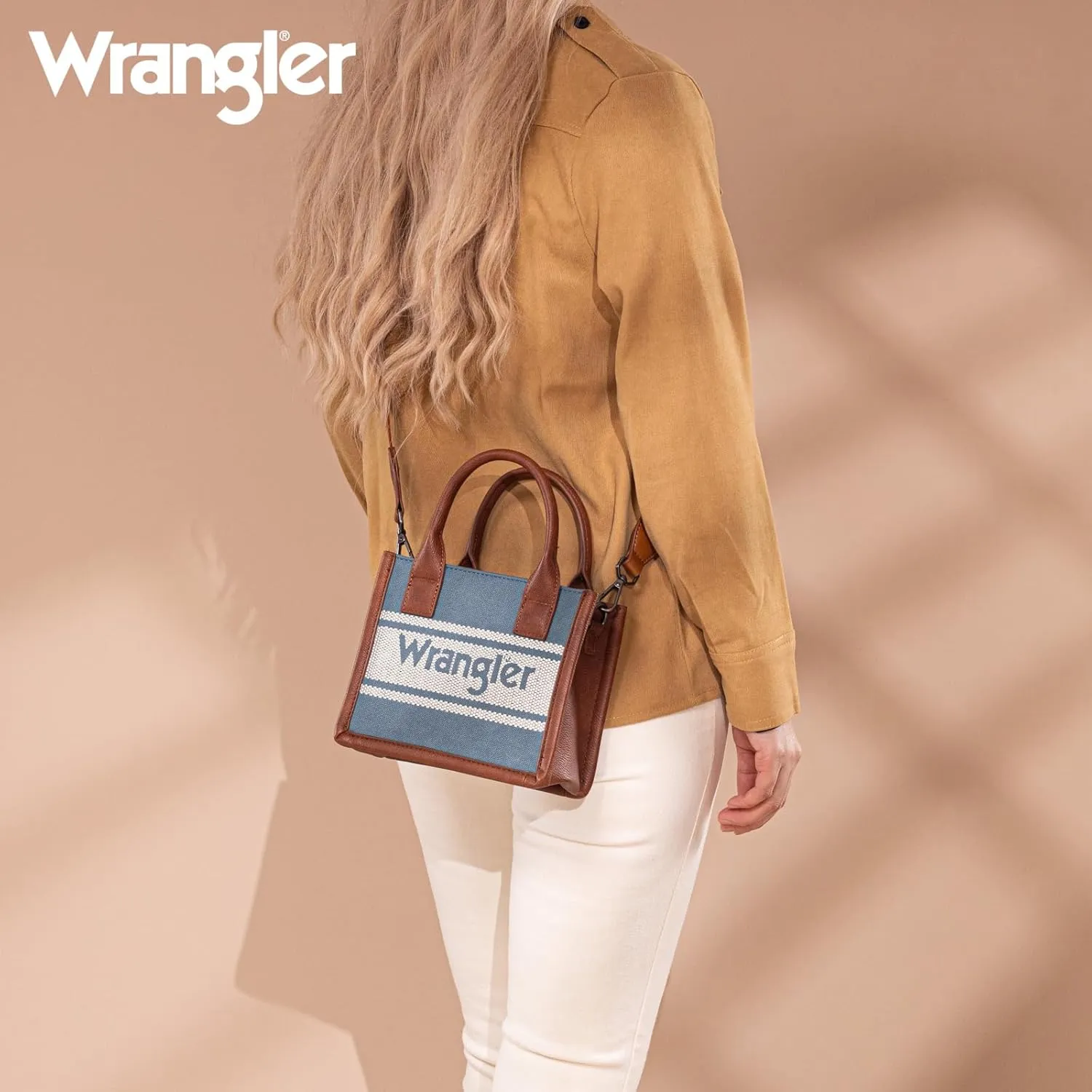 Wrangler Women's Mini Tote Bag Crossbody Handbag with Adjustable Strap Casual Purse for Daily Use