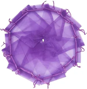 Wudygirl 100pcs Sheer Organza Bags 5‘’x7‘’ Purple Drawstring Packages License Jewelry Lipstick Pouches Baby Shower Party Wedding Favors Cookies Candy Favor Bags(100pcs Purple 5X7)