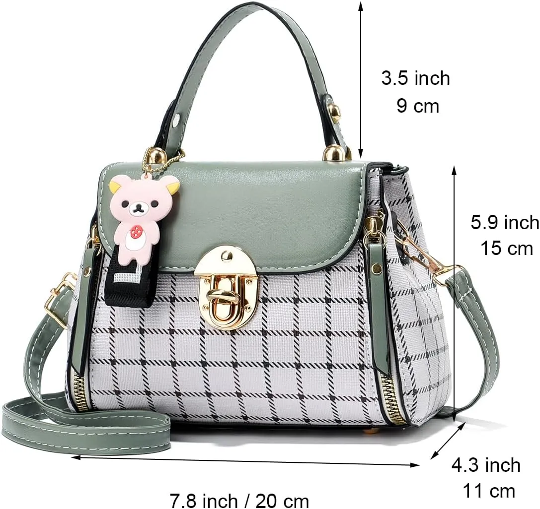 Xiaoyu Small Purses and Handbags for Women Fashion Teenage Girls Crossbody Bag Lightweight Shoulder Bag Plaid Pattern Satchel