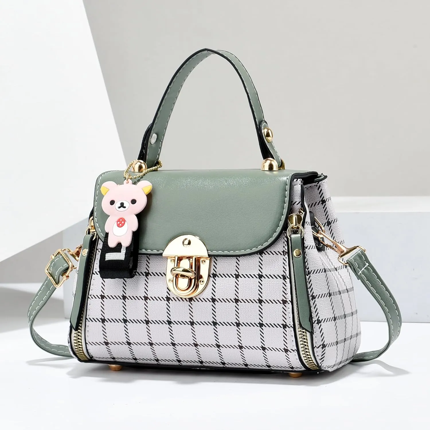 Xiaoyu Small Purses and Handbags for Women Fashion Teenage Girls Crossbody Bag Lightweight Shoulder Bag Plaid Pattern Satchel
