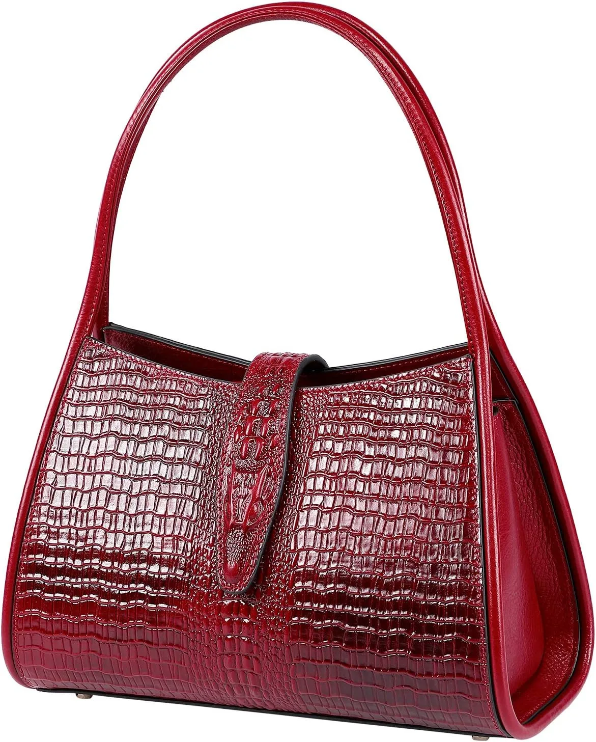 XXGJOALD-Designer Shoulder Purses Crocodile Handbags for Women Leather Hobo Shoulder Bags (68022 Brown)