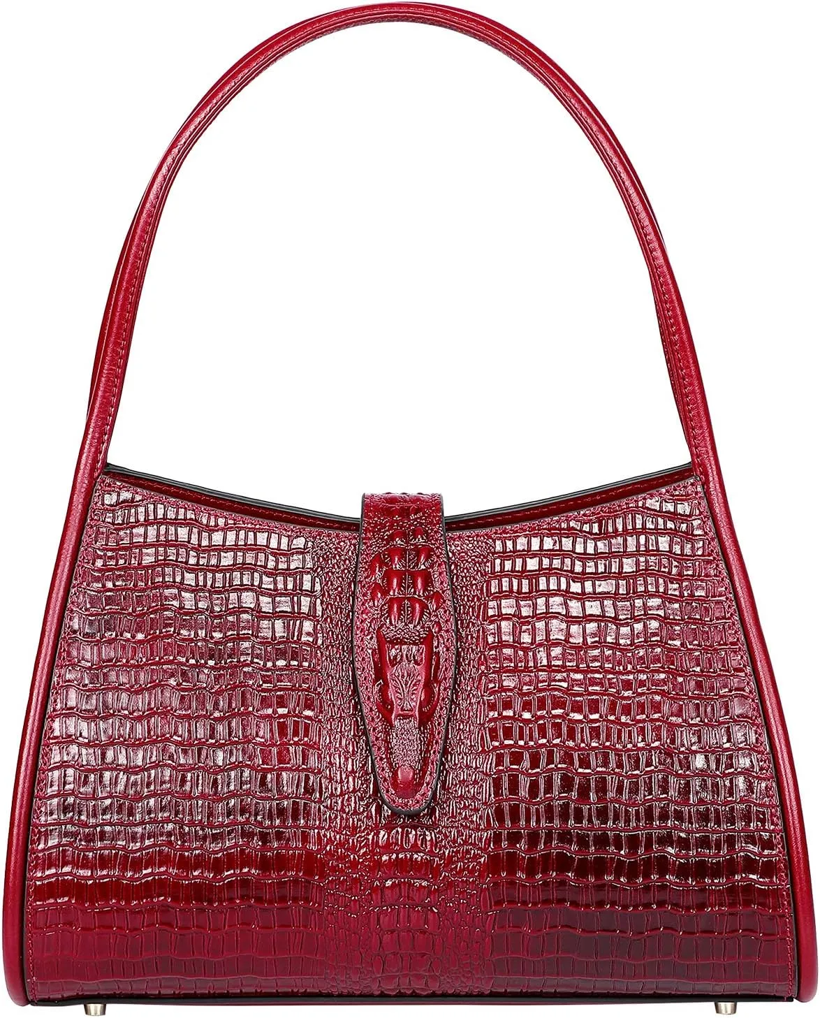 XXGJOALD-Designer Shoulder Purses Crocodile Handbags for Women Leather Hobo Shoulder Bags (68022 Brown)