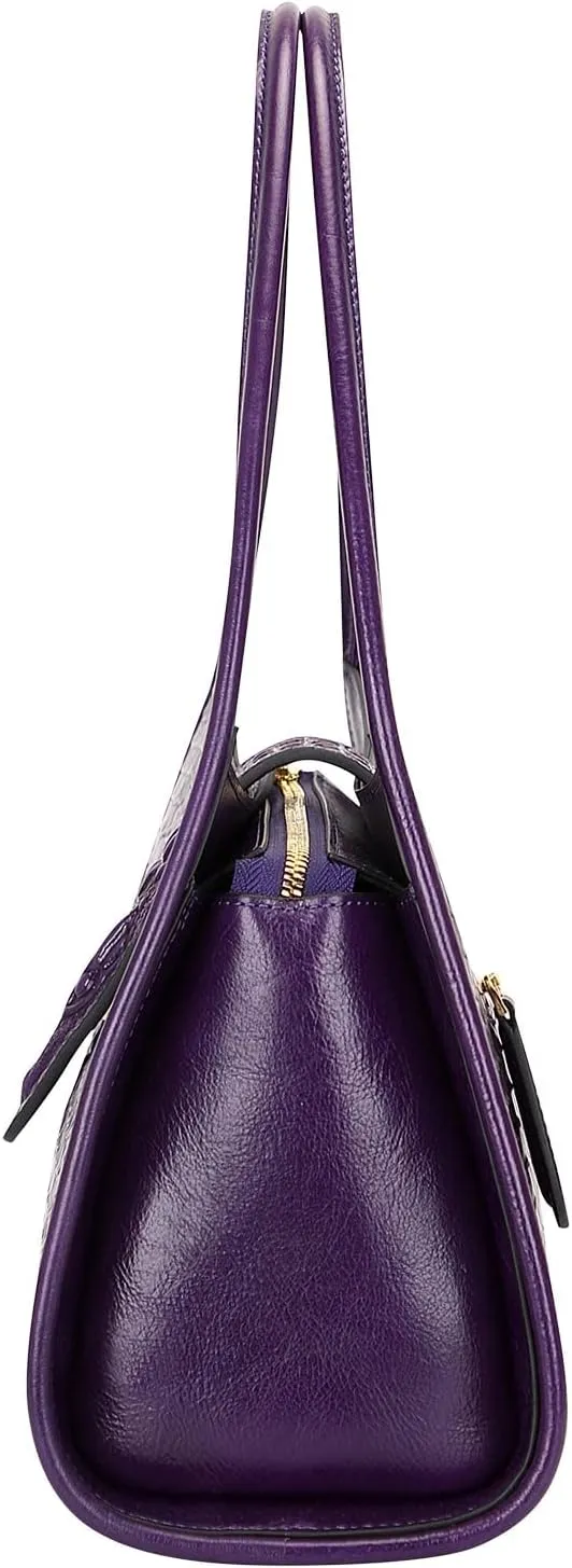 XXGJOALD-Designer Shoulder Purses Crocodile Handbags for Women Leather Hobo Shoulder Bags (68022 Brown)