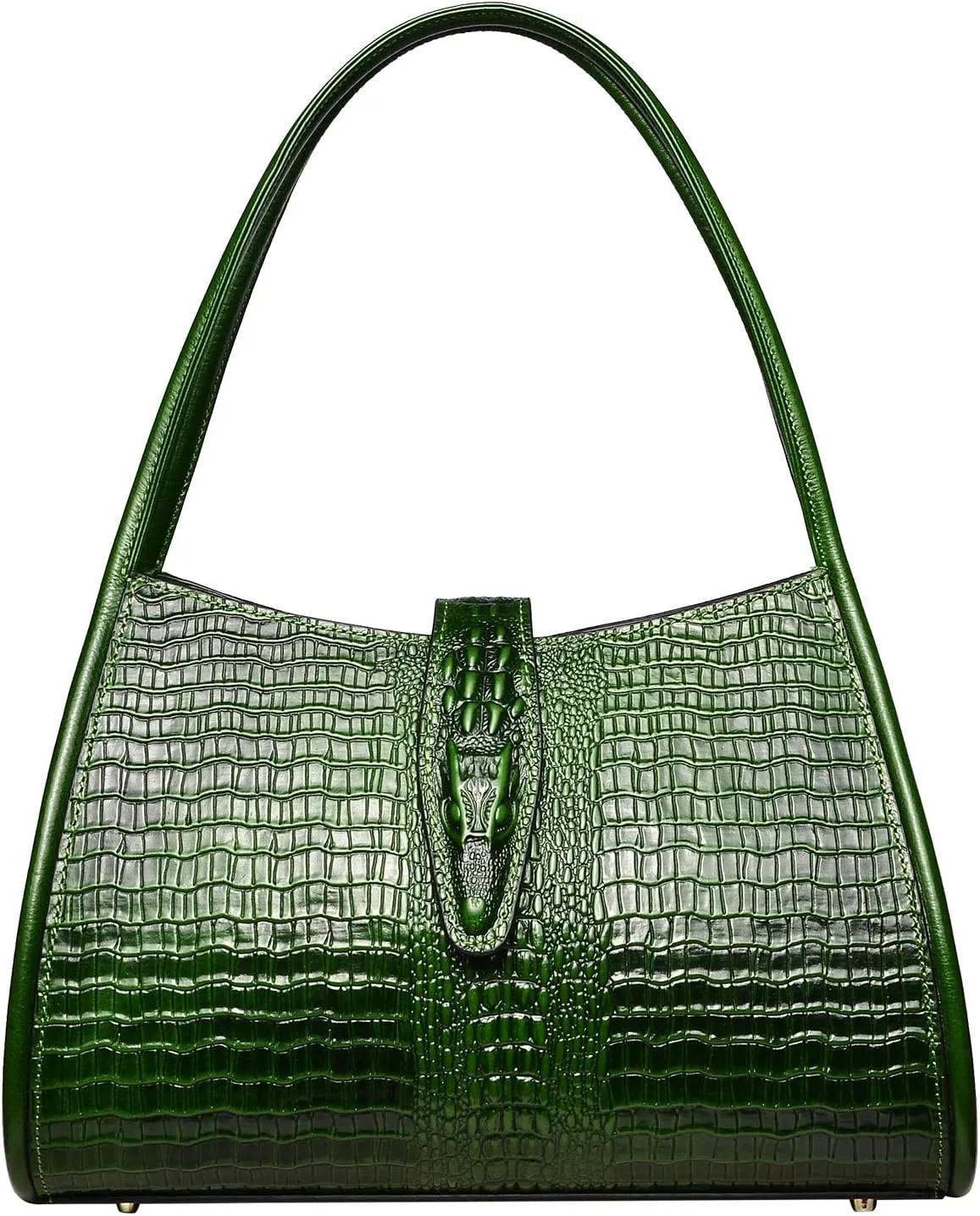 XXGJOALD-Designer Shoulder Purses Crocodile Handbags for Women Leather Hobo Shoulder Bags (68022 Brown)