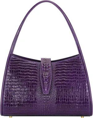 XXGJOALD-Designer Shoulder Purses Crocodile Handbags for Women Leather Hobo Shoulder Bags (68022 Brown)