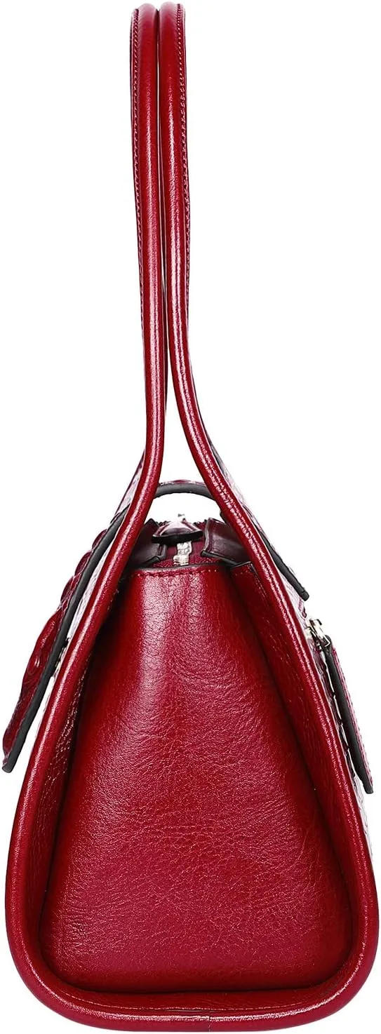 XXGJOALD-Designer Shoulder Purses Crocodile Handbags for Women Leather Hobo Shoulder Bags (68022 Brown)