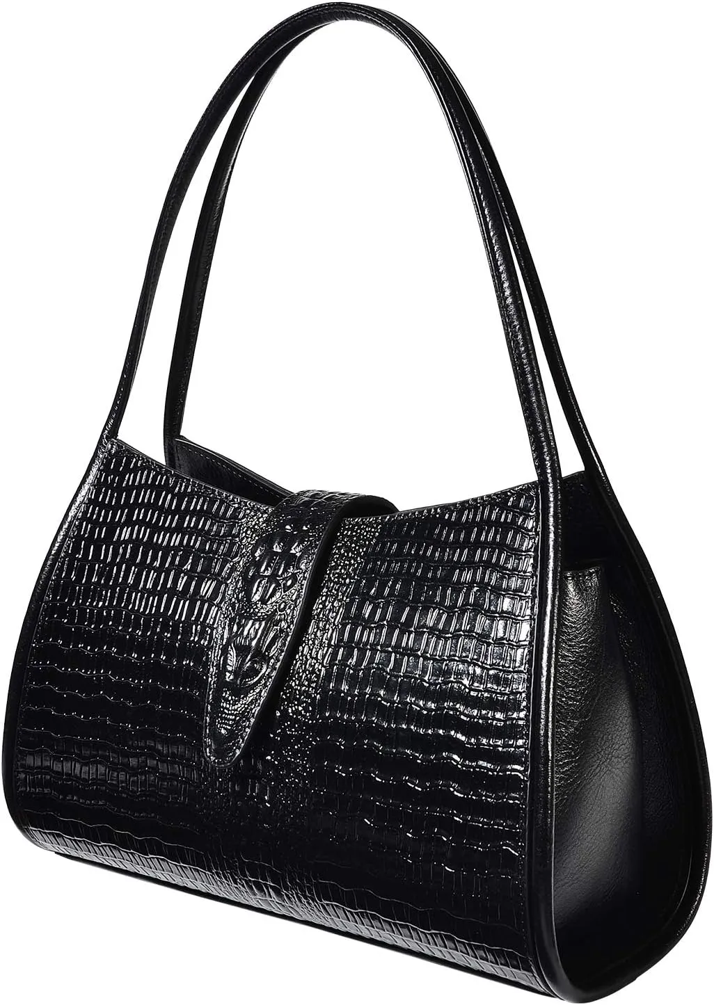 XXGJOALD-Designer Shoulder Purses Crocodile Handbags for Women Leather Hobo Shoulder Bags (68022 Brown)