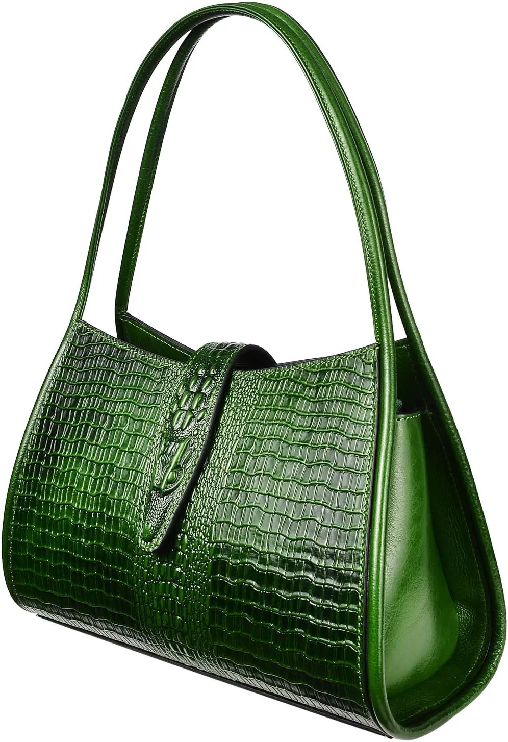 XXGJOALD-Designer Shoulder Purses Crocodile Handbags for Women Leather Hobo Shoulder Bags (68022 Brown)