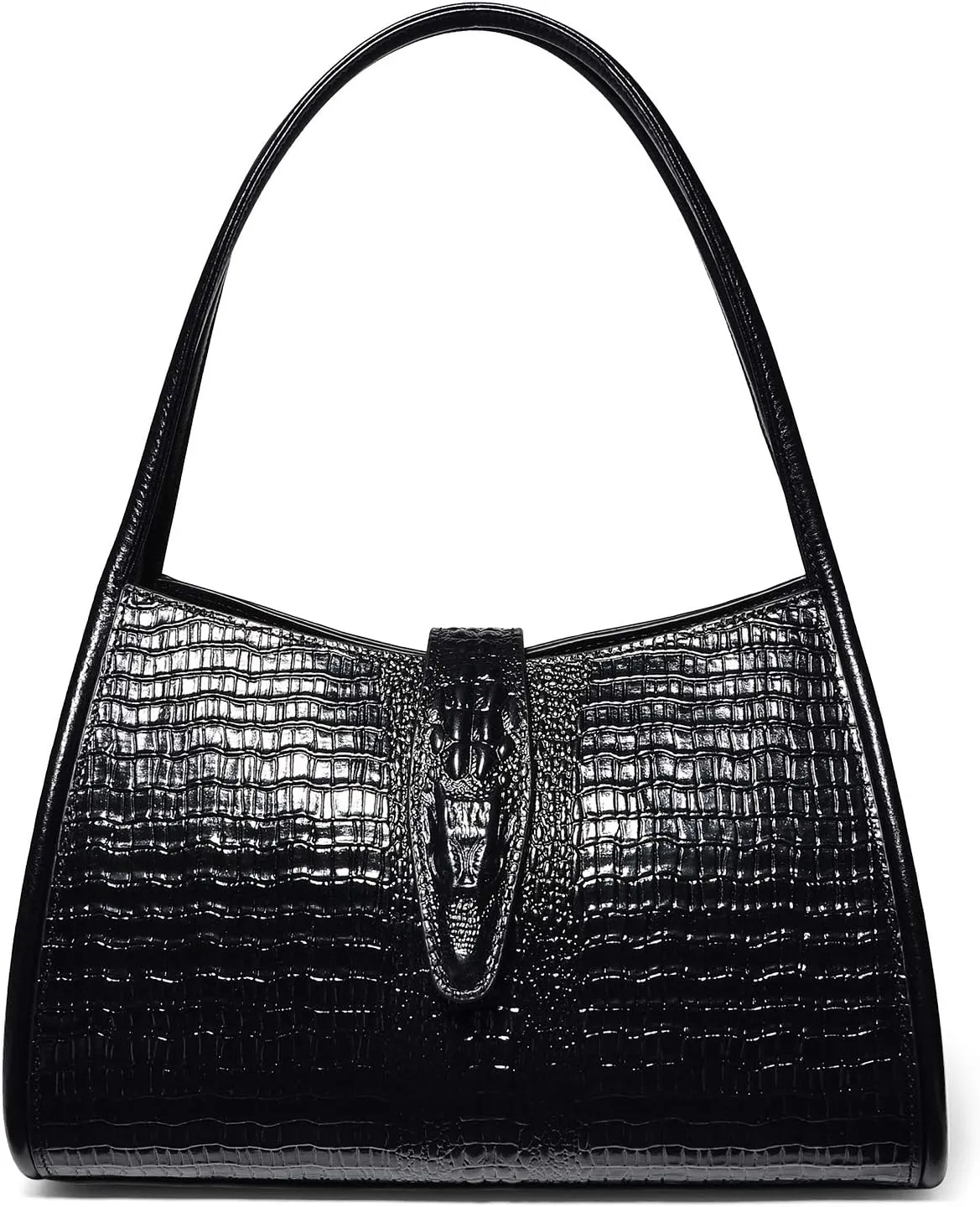 XXGJOALD-Designer Shoulder Purses Crocodile Handbags for Women Leather Hobo Shoulder Bags (68022 Brown)