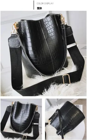 XXGJOALD-Women Hobo Shoulder Bag, Crocodile Pattern Handbags Large Capacity Crossbody Bag