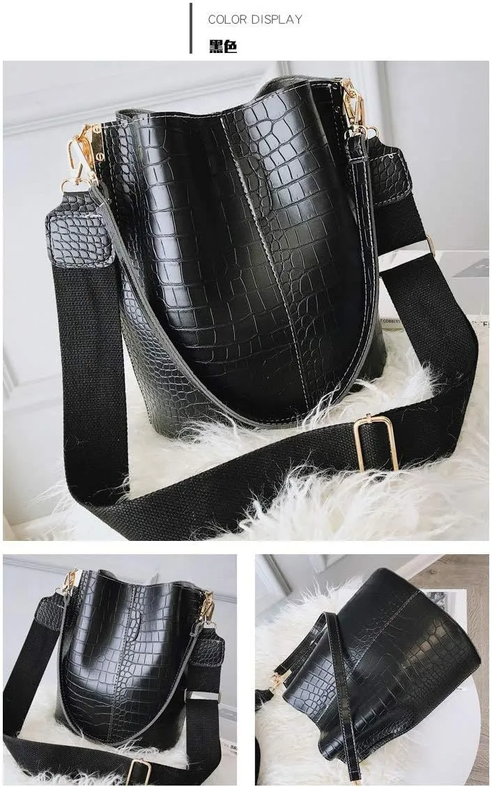 XXGJOALD-Women Hobo Shoulder Bag, Crocodile Pattern Handbags Large Capacity Crossbody Bag