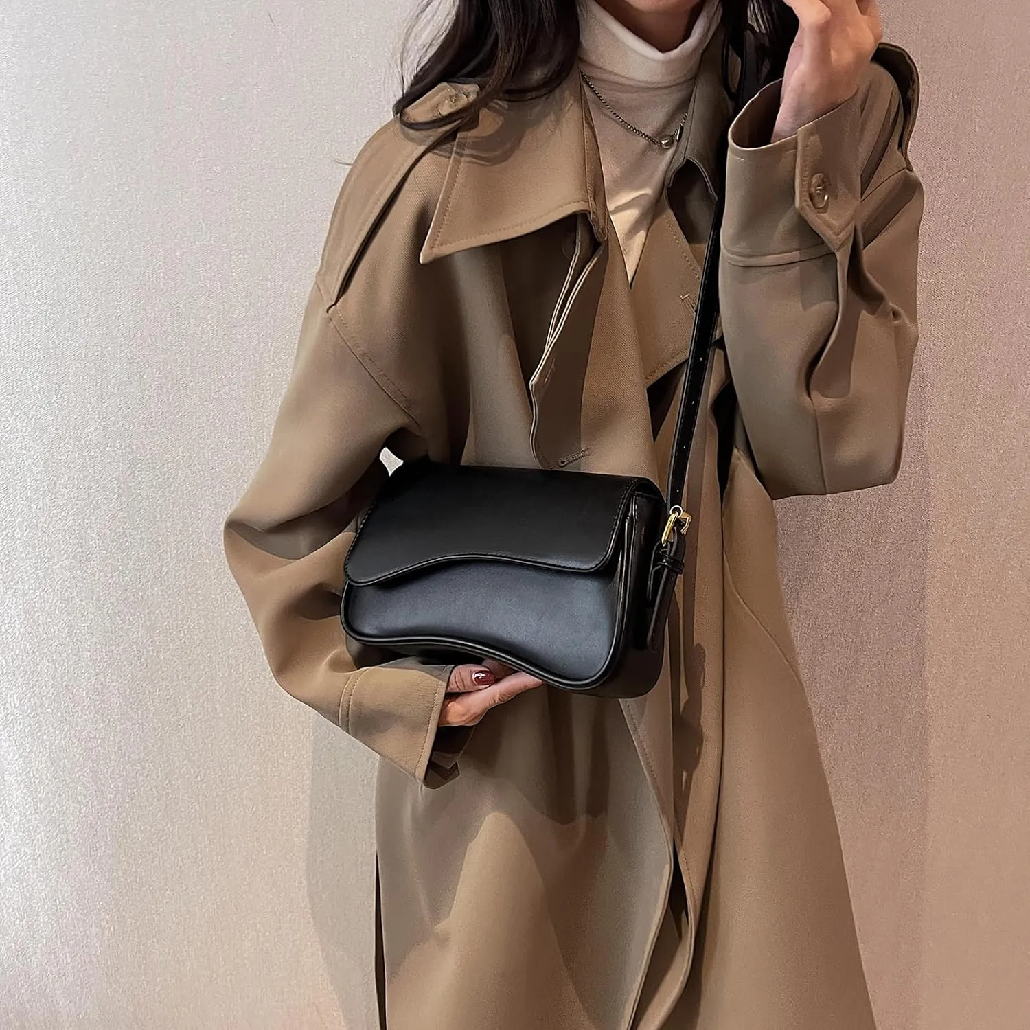 Y2K Retro Shoulder Bag for Women, Crossbody Clutch with 2 Removable Straps