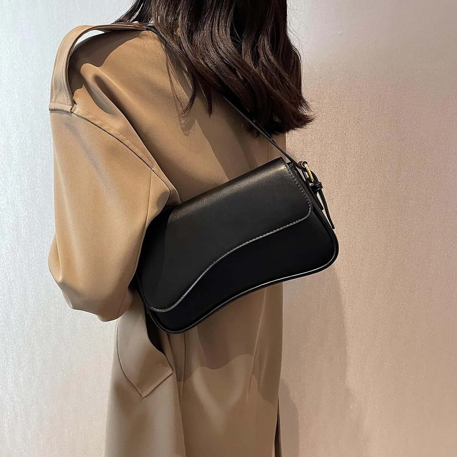Y2K Retro Shoulder Bag for Women, Crossbody Clutch with 2 Removable Straps