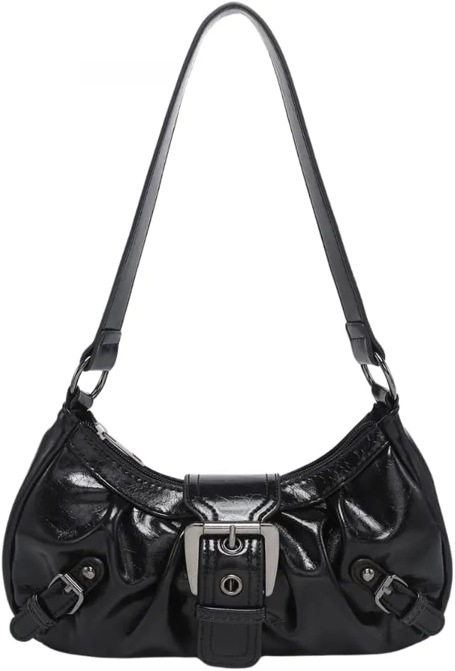 Y2k Shoulder Purse Handbag Women Distressed Grunge Vintage Leather Purse Small Hobo Bag Y2K Stuff
