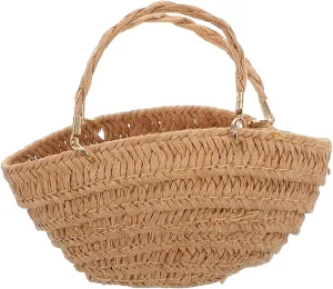 YARNOW Woven Tote Bag for Women's Dollhouse Miniature Handbag Sturdy Construction for Decor Storage
