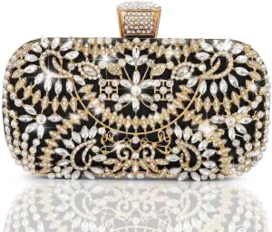 Yokawe Womens Crystal Evening Clutch Bag Bridal Wedding Purse Rhinestone Party Prom Handbag