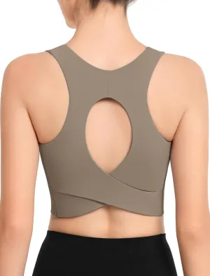 Yvette Elegant Backless Yoga Bra Women's Light Support Sports Bra with Wide Shoulder Straps – Comfort, Style & Secure Fit