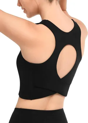 Yvette Elegant Backless Yoga Bra Women's Light Support Sports Bra with Wide Shoulder Straps – Comfort, Style & Secure Fit