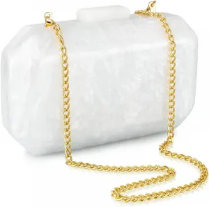 YYW Acrylic Purses Evening Clutch Bag Marbling Handbag for Women Shoulder Bag for Party Wedding Prom