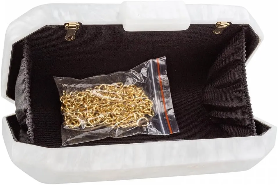 YYW Acrylic Purses Evening Clutch Bag Marbling Handbag for Women Shoulder Bag for Party Wedding Prom