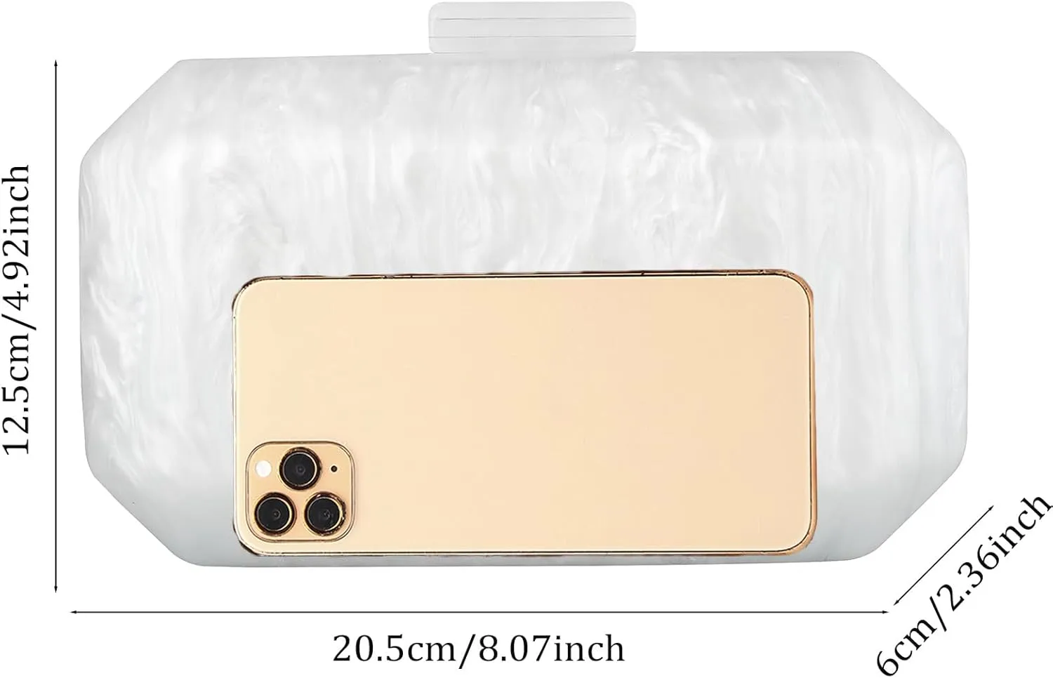 YYW Acrylic Purses Evening Clutch Bag Marbling Handbag for Women Shoulder Bag for Party Wedding Prom