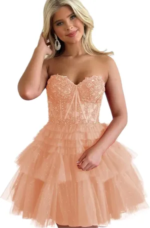 zcbang Short Homecoming Dresses for Teens 2024 Sparkly LaceTulle Stapless Mini Cocktail Gown
