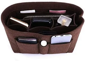 ZTUJO Purse Organizer Insert, Felt Bag Organizer For Handbag Purse Organizer,13 Colors, 6 Size (Medium, Coffee)